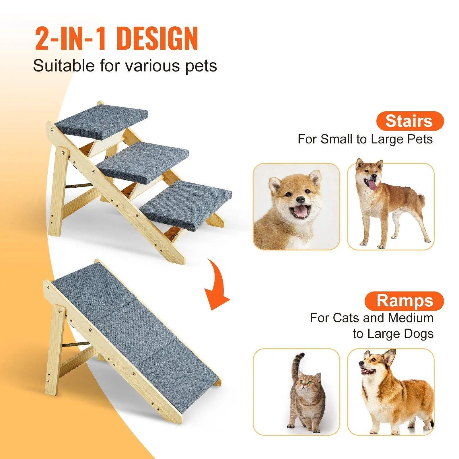 Foldable Dog Stairs - Wagging Way